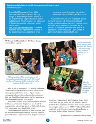 2012 Donor Report - East Tennessee Children's Hospital | PDF