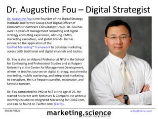 2012 Dr Augustine Fou Credentials