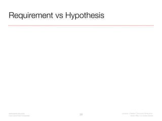Requirement vs Hypothesis
Requirement: build an installer




www.proof-nyc.com                      License: Creative Com...