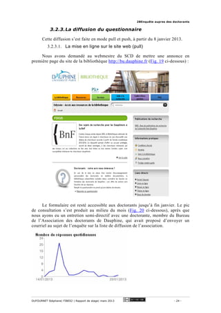 2BEnquête aupres des doctorants
DUFOURNET Stéphane| FIBE02 | Rapport de stage| mars 2013 - 24 -
3.2.3.La diffusion du ques...