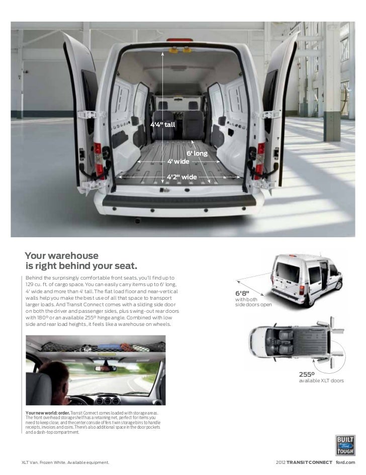 ford transit connect cargo size