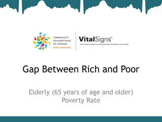 Gap Between Rich and Poor

 Elderly (65 years of age and older)
            Poverty Rate
 