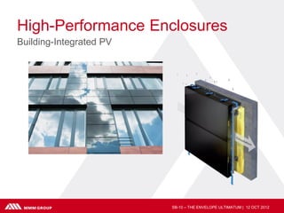 High-Performance Enclosures
Building-Integrated PV




                         SB-10 – THE ENVELOPE ULTIMATUM | 12 OCT 2012
 