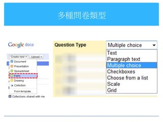 多種問卷類型
 