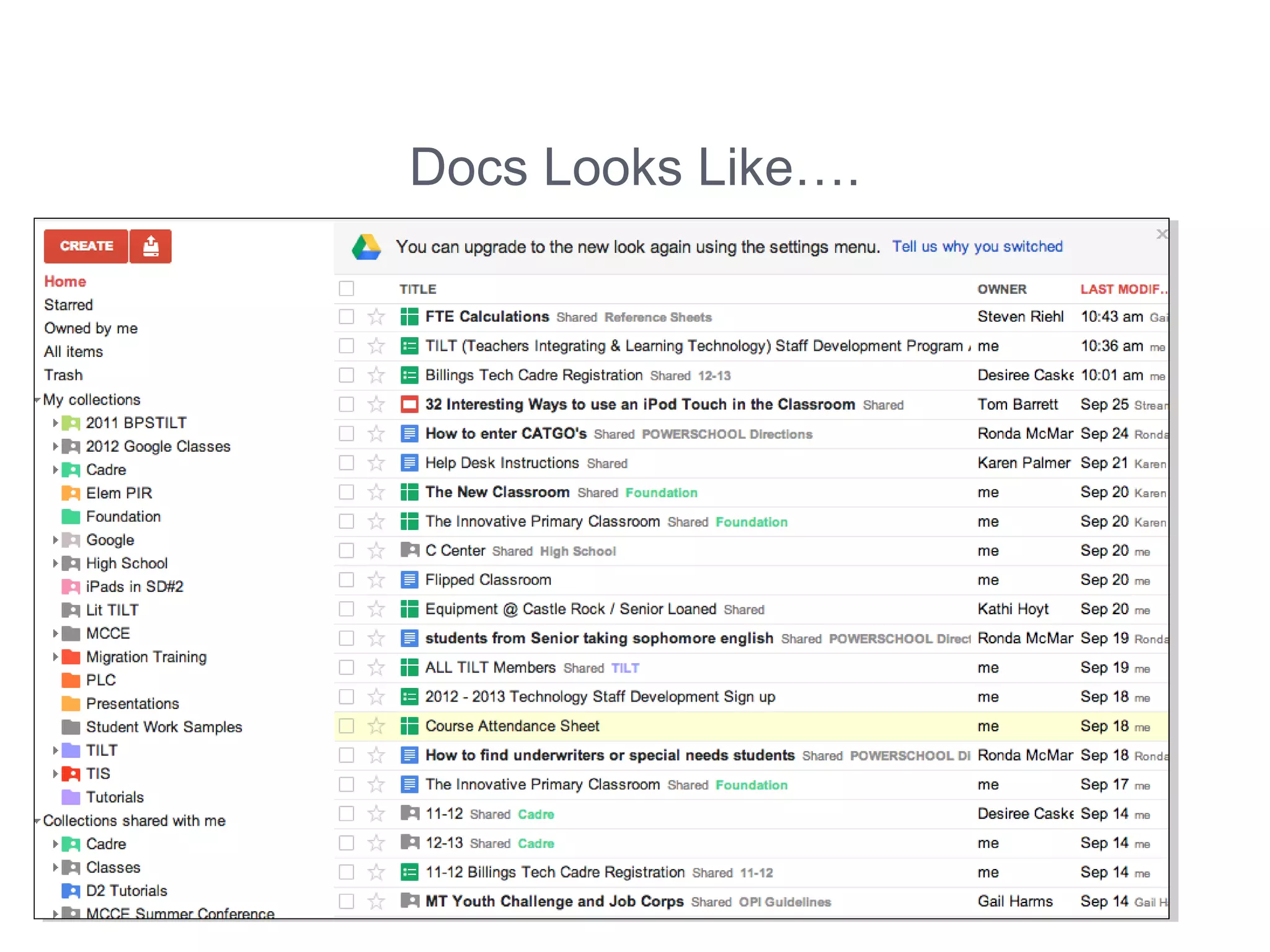 Docs Looks Like….
 