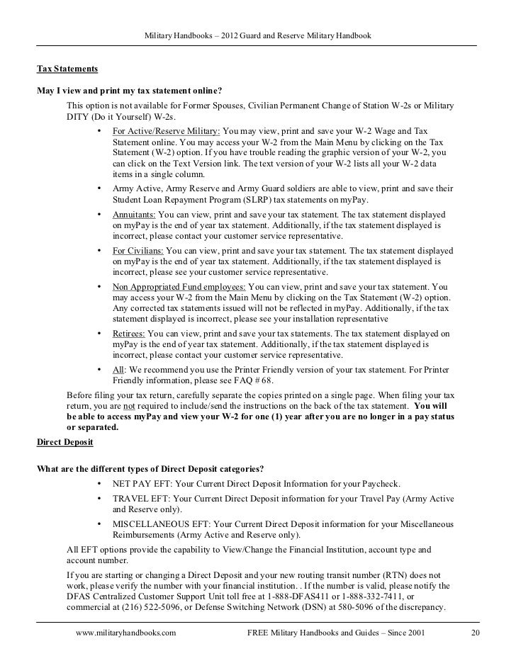 2012 guard and reserve military handbook