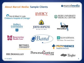 About Marcel Media: Sample Clients




11/13/2012                           5
 