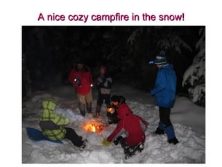 A nice cozy campfire in the snow!
 