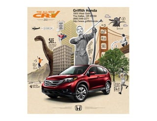 Griffith Honda
1800 West Sixth
The Dalles, OR 97058
(866) 648-2271
http://www.griffithhonda.com
 