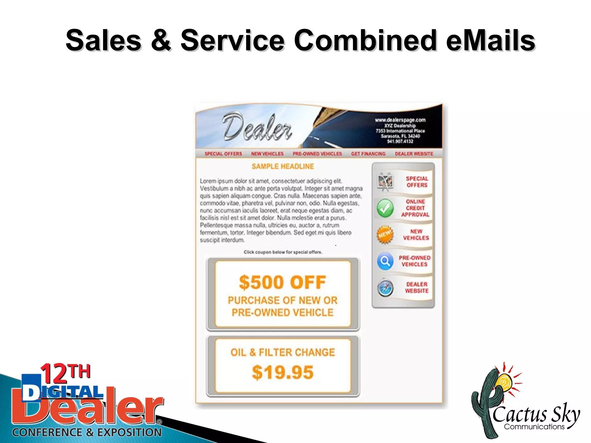 Sales & Service Combined eMails
 