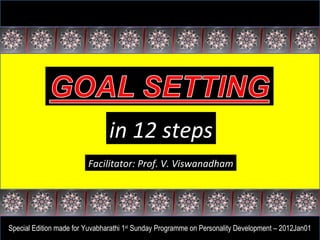 in 12 steps Facilitator: Prof. V. Viswanadham Special Edition made for Yuvabharathi 1 st  Sunday Programme on Personality Development – 2012Jan01 