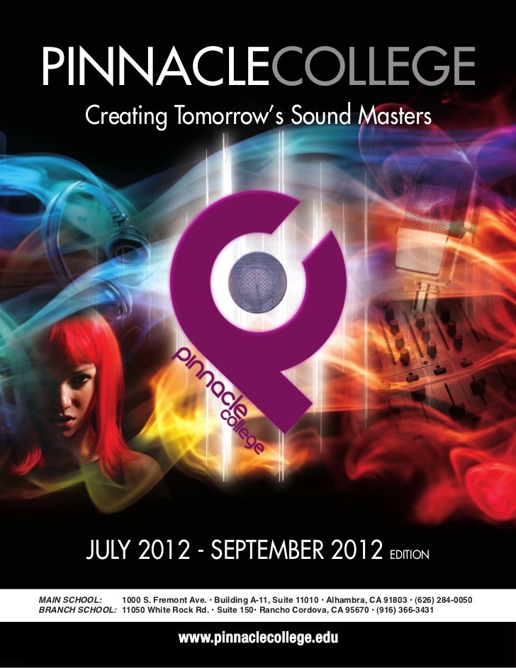 Music Production Colleges: Pinnacle College July-September 2012 Catal…