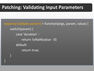 Patching: Including the Monkey Patch



  create table TABLE_NAME
      on select get from "http://api.com/?val1={val1}"
      using defaults val1="VALUE"
      using patch "patch.js";
 