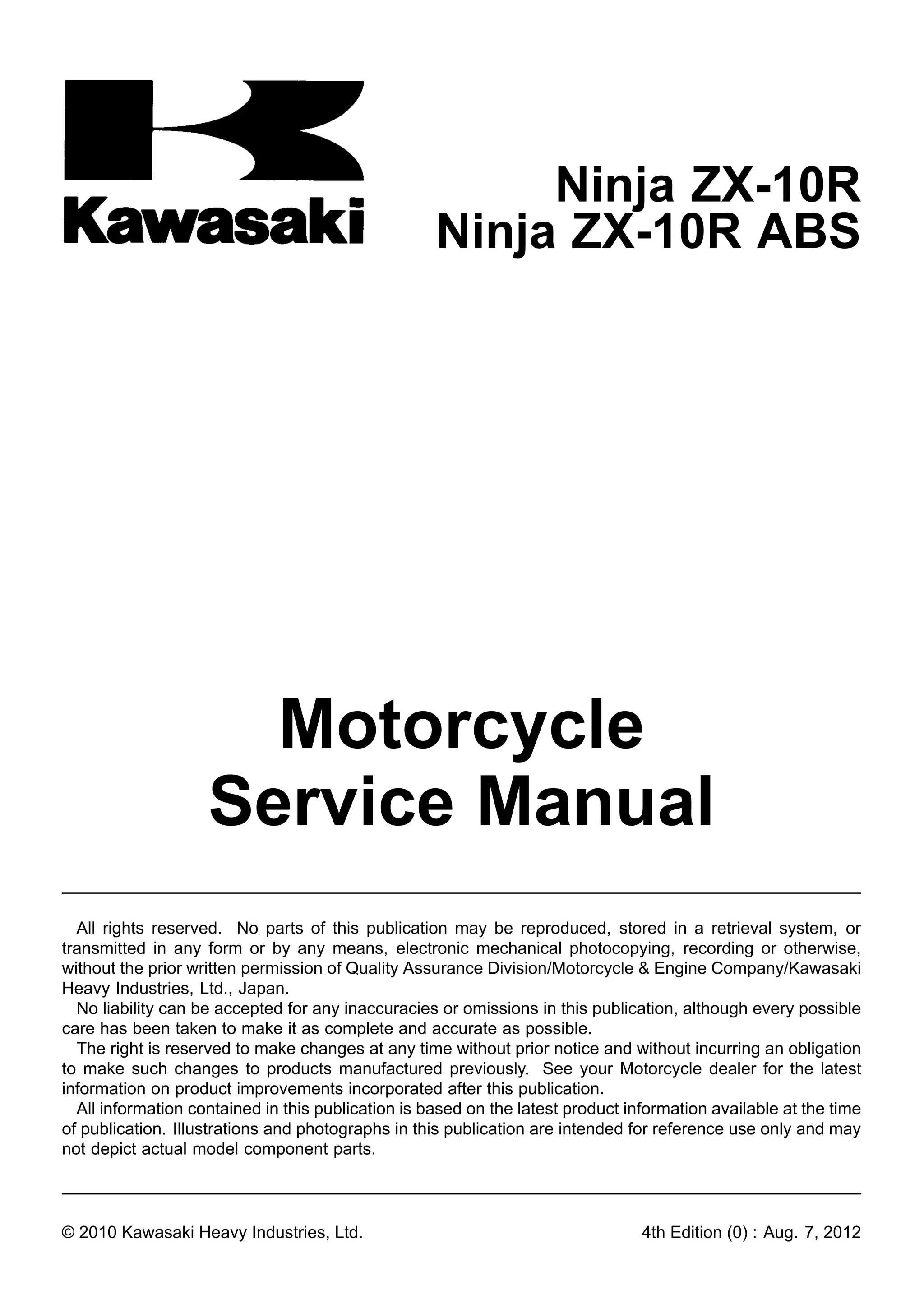 2012 kawasaki zx1000 kc service repair manual