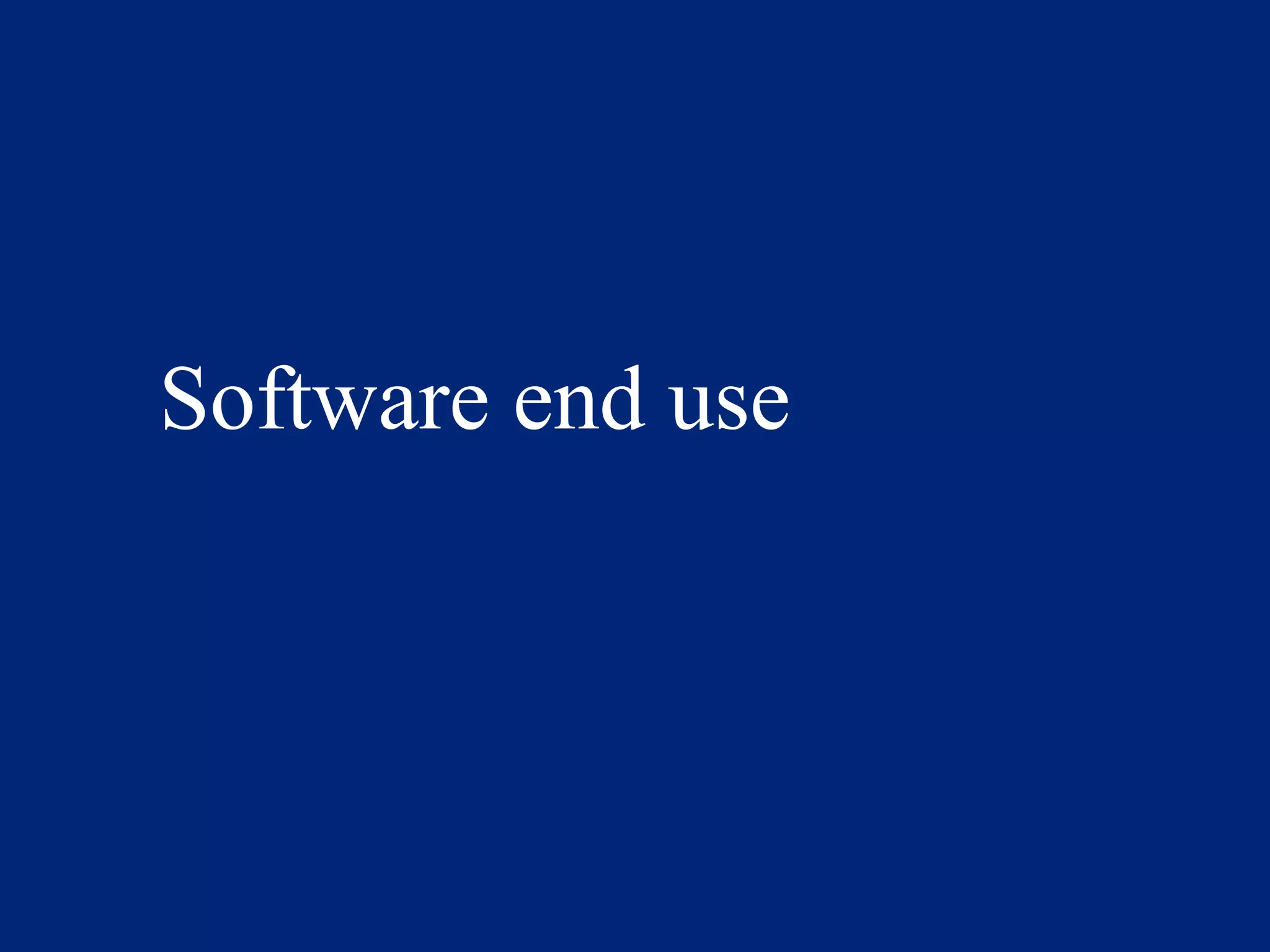 Software end use
 