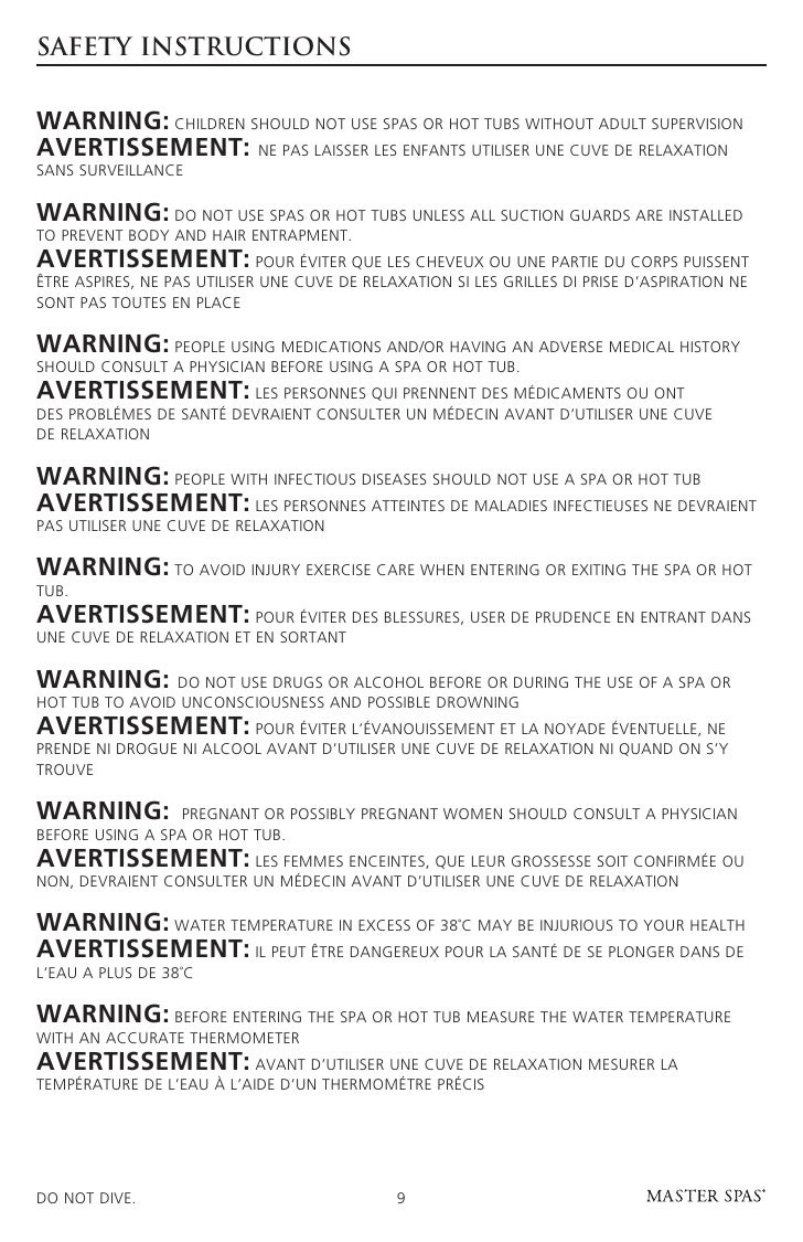 Operation manual for leisure bay hot tub