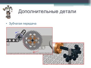 Дополнительные детали

• Зубчатая передача
 