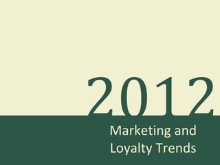 2012 Marketing and Loyalty Trends 