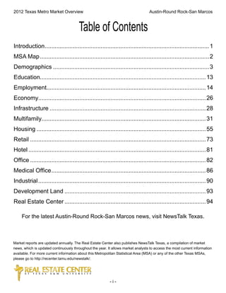 2012 Texas Metro Market Overview                                                  Austin-Round Rock-San Marcos



        ...