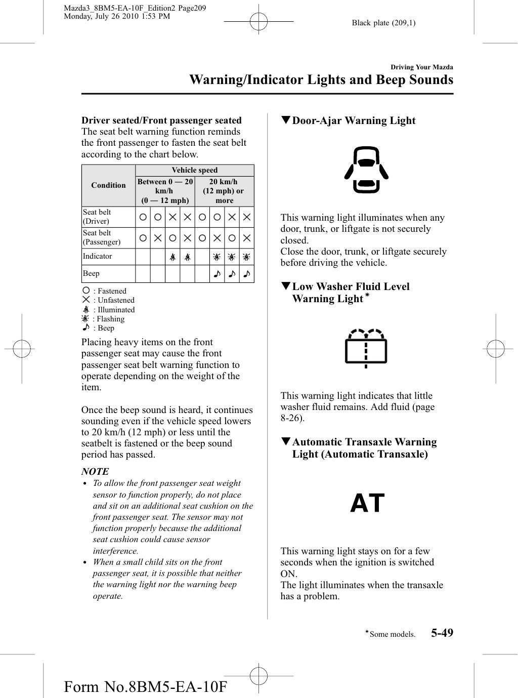 2012 Mazda Mazdaspeed3 Hatchback owners manual provided by naples maz…