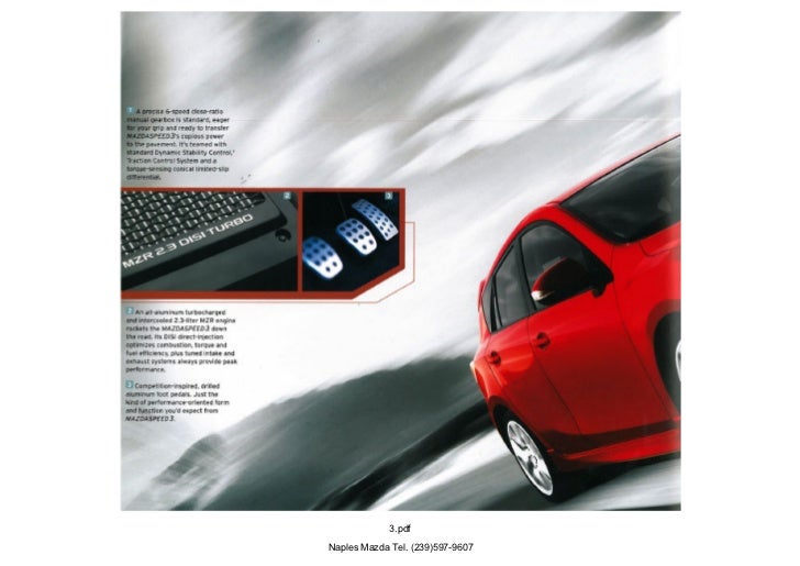2012 Mazda Mazdaspeed3 Hatchback brochure, provided by ...
