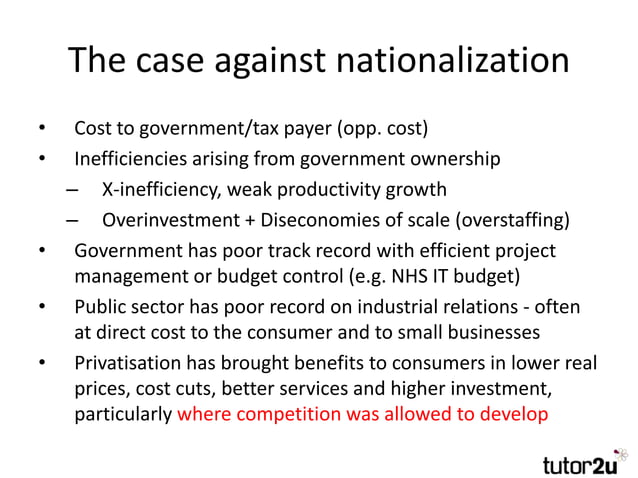 Economics of Nationalisation