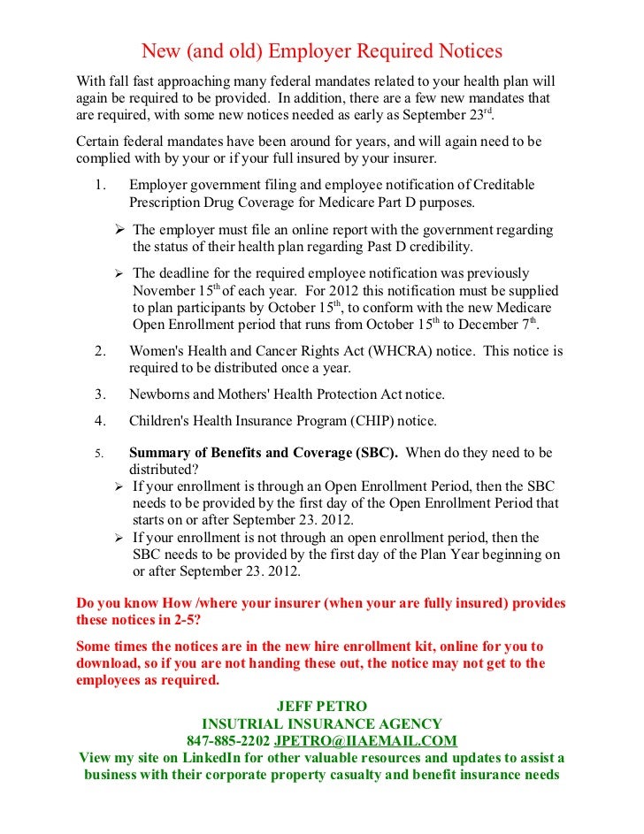 2012 New Employer Required Notices