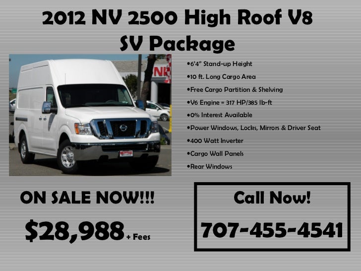 nissan nv 3500 cargo for sale