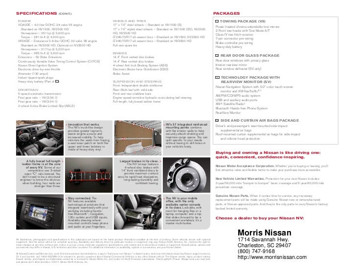 2012 Nissan NV For Sale SC | Nissan Dealer Charleston