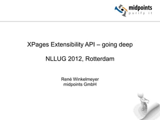 XPages Extensibility API – going deep

      NLLUG 2012, Rotterdam


           René Winkelmeyer
            midpoints GmbH
 