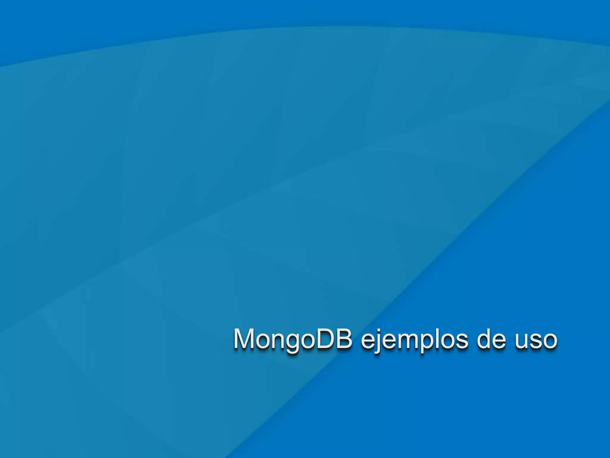 Manejo de contenido        Inteligencia de operaciones              E-Commerce




                                           Procesamiento de datos de alto
            Manejo de datos de usuarios
                                                     volúmen




                                                                                 62
 