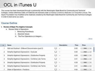 OCL in iTunes U
 