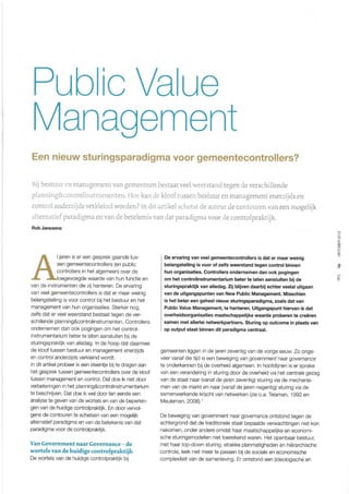 Public Value Management, een nieuw sturingsparadigma?