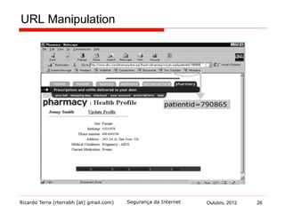 Ricardo Terra (rterrabh [at] gmail.com) Outubro, 2012 26Segurança da Internet
URL Manipulation
 