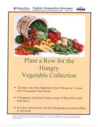 Plant a Row for the Hungry - Virginia State University