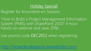 http://howtobuildapmis.eventbrite.com/
 