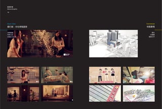動態影像
MotionGraphic

16                      17




Music Video     Commercial

蘇打綠 - 你在煩惱甚麼    徐匯廣場

液態模擬                 調光
實景合成               3D動畫
玻璃反光合成            動態文字
 