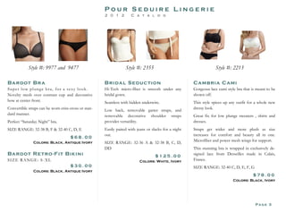 2012 Pour Seduire Lingerie Catalog