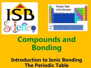 Compounds and
     Bonding
Introduction to Ionic Bonding
      The Periodic Table
 