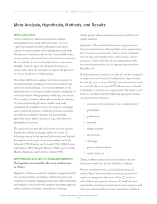  Q 12® META-ANALYSIS  	

Meta-Analysis, Hypothesis, Methods, and Results
(theft), patient safety incidents (mortality and ...
