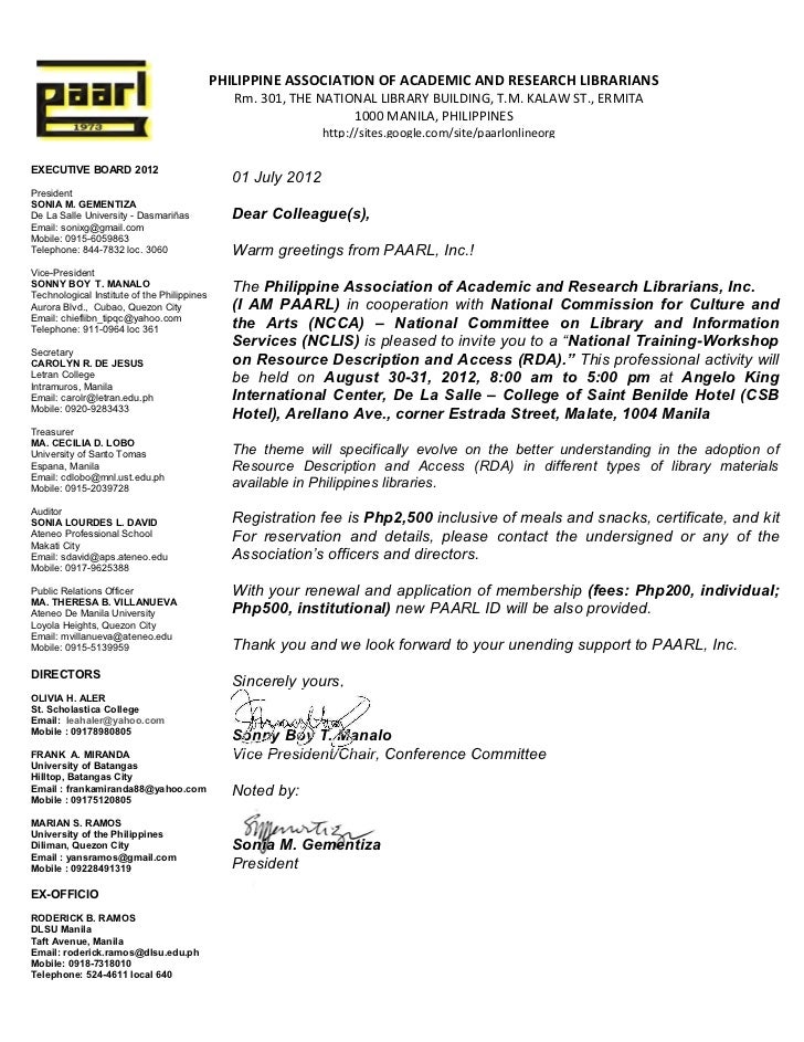 2012 RDA training workshop invitation