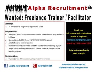 2012 recruitment freelance