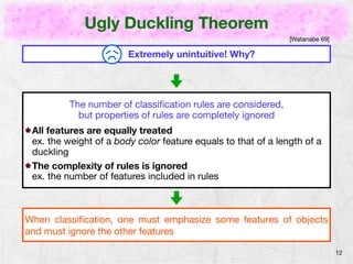 Information Neutral Recommendation
                    Ugly Duckling Theorem
  A part of aspects must be stressed when cla...