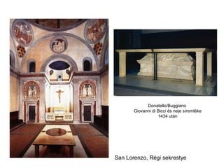 Donatello/Buggiano
       Giovanni di Bicci és neje síremléke
                   1434 után




San Lorenzo, Régi sekrestye
 