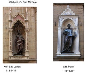 Ghiberti, Or San Michele




Ker. Szt. János                Szt. Máté
1413-1417                       1419-22
 