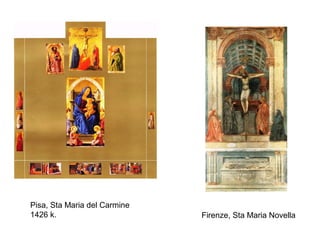 Pisa, Sta Maria del Carmine
1426 k.                       Firenze, Sta Maria Novella
 