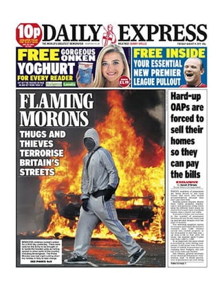 2012 riots front pages