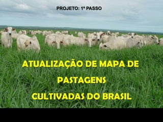 PROJETO: 1º PASSO




         ATUALIZAÇÃO DE MAPA DE
                         PASTAGENS
              CULTIVADAS DO BRASIL

Photo by Geraldo Martha Jr.
 