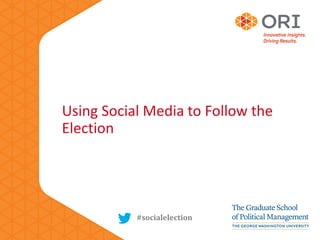 Use of Social Networks for Political Activities
Overall

                  PERCENTAGE RATING SOCIAL NETWORKS AS SOMEWHAT O...