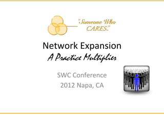 Network Expansion
 A Practice Multiplier
   SWC Conference
    2012 Napa, CA
 